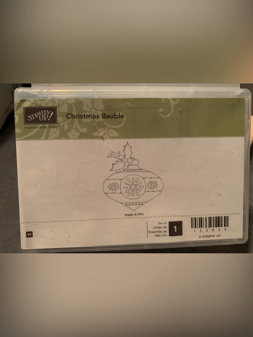 Stampin' Up! Christmas Bauble Stamp Set - New with Sticker Attached